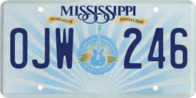 MS license plate OJW246