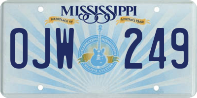 MS license plate OJW249
