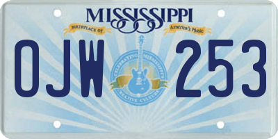 MS license plate OJW253