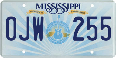 MS license plate OJW255