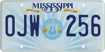 MS license plate OJW256