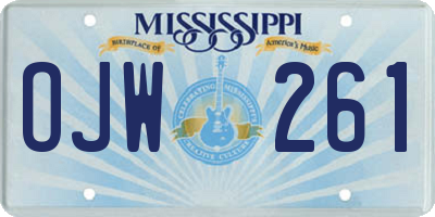 MS license plate OJW261