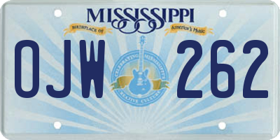 MS license plate OJW262