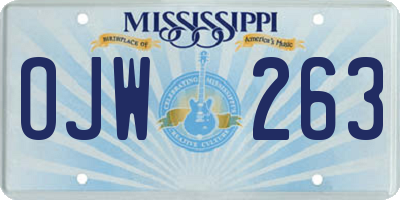 MS license plate OJW263