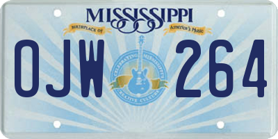 MS license plate OJW264