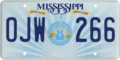 MS license plate OJW266