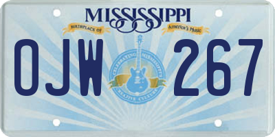 MS license plate OJW267