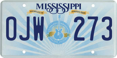 MS license plate OJW273