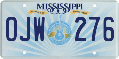 MS license plate OJW276