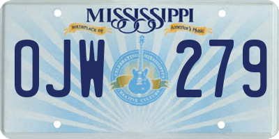 MS license plate OJW279