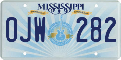 MS license plate OJW282