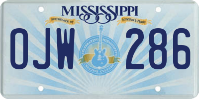 MS license plate OJW286