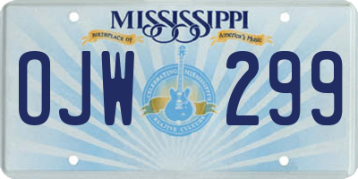 MS license plate OJW299