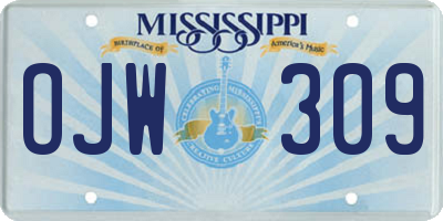 MS license plate OJW309