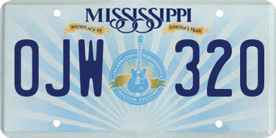 MS license plate OJW320