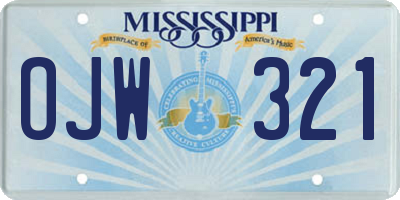 MS license plate OJW321
