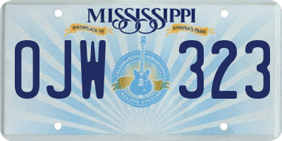MS license plate OJW323