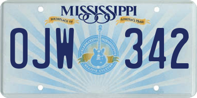 MS license plate OJW342