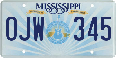 MS license plate OJW345
