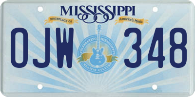 MS license plate OJW348