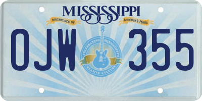MS license plate OJW355