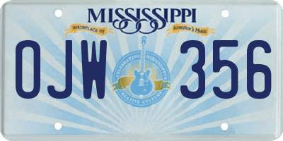 MS license plate OJW356