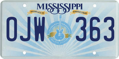 MS license plate OJW363