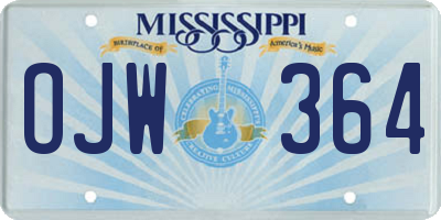 MS license plate OJW364