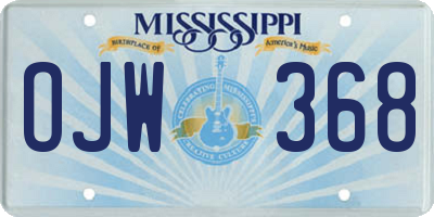 MS license plate OJW368