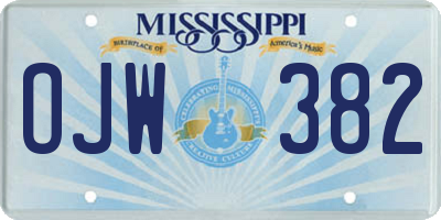 MS license plate OJW382