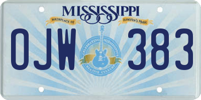 MS license plate OJW383