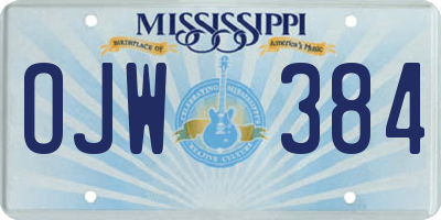 MS license plate OJW384