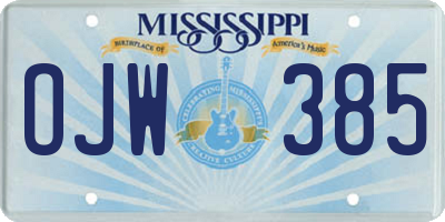 MS license plate OJW385