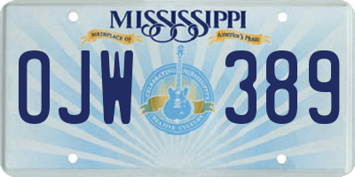 MS license plate OJW389