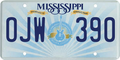 MS license plate OJW390
