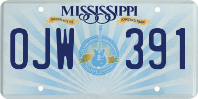 MS license plate OJW391
