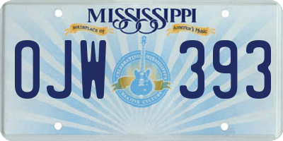 MS license plate OJW393