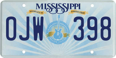 MS license plate OJW398