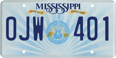 MS license plate OJW401
