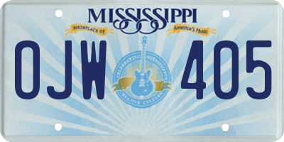 MS license plate OJW405
