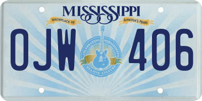 MS license plate OJW406