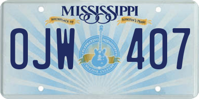 MS license plate OJW407