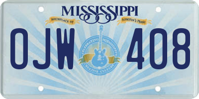 MS license plate OJW408