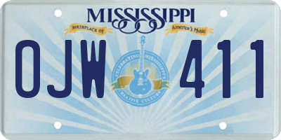 MS license plate OJW411
