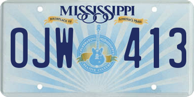 MS license plate OJW413