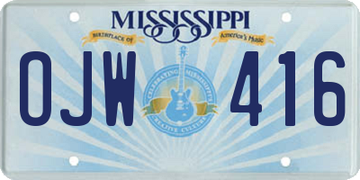 MS license plate OJW416