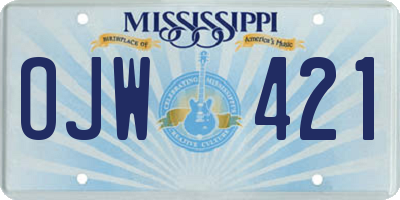 MS license plate OJW421
