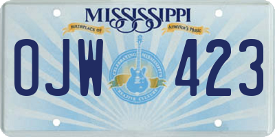 MS license plate OJW423