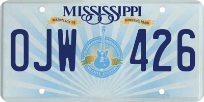 MS license plate OJW426