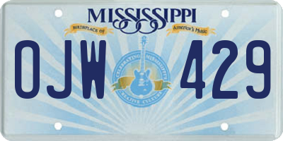 MS license plate OJW429